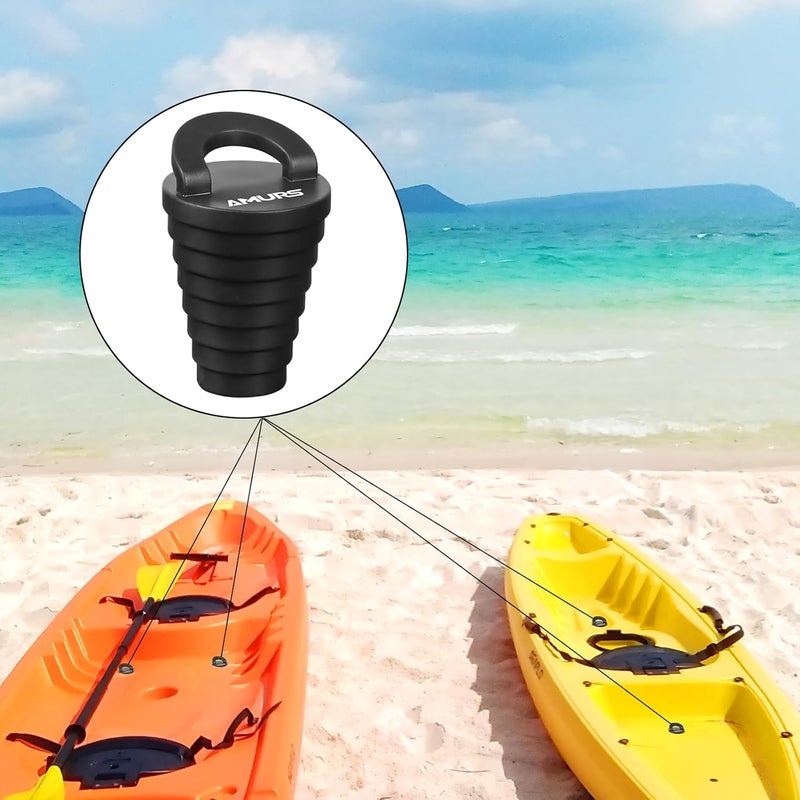 AMURS Small Kayak Scupper Plugs Kits Scupper Plugs Drain Holes Stopper with Silicone Handle Universal Kayak Plugs for sit on top Scupper Plugs for Kayak Canoe Boat (12Pcs) - Image 3